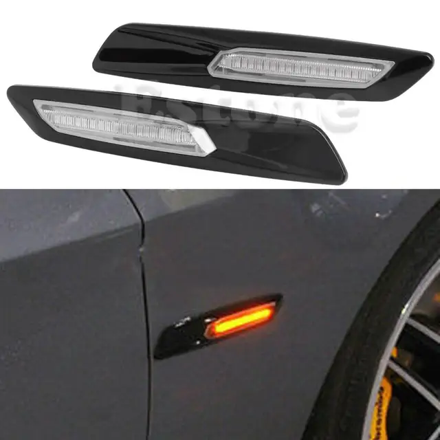 1Pair Amber LED Chrome Finish Side Marker Light For BMW 3 Series E81
