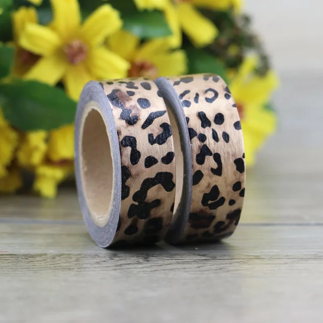 Leopard Foil Washi Tape 10m Kawaii Sbooking Tools Anese Leopard Foil Washi Tape 10m Kawaii Sbooking Tools Anese Stationery Adesiva Decorativa Tapes School Office Supply