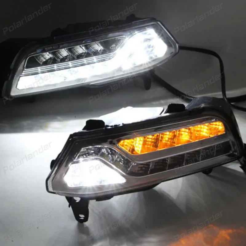 1 set car accessories Daytime driving Running lights fog lamp Daylight LED DRL for V/olkswagen P/olo 2014-2015 Auto parts