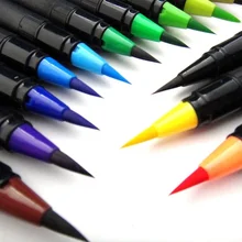 20 цветов, Набор цветных кистей, мягкие фломастеры для рисования, ручка для эскиза, рисования, манга, комический почерк, водная цветная ручка