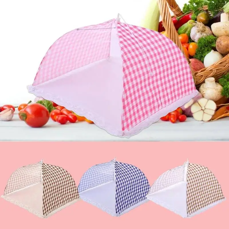 

Kitchen Folded Mesh Food Cover Anti Fly Mosquito Umbrella Food Dish Cover BBQ Picnic Kitchenware Gadgets