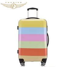 1 Piece Rainbow Printing 20 24 Hardside Travel Trolley Case ABS PC Upright Lightweight Rolling Luggage Suitcase Fochier XQ006