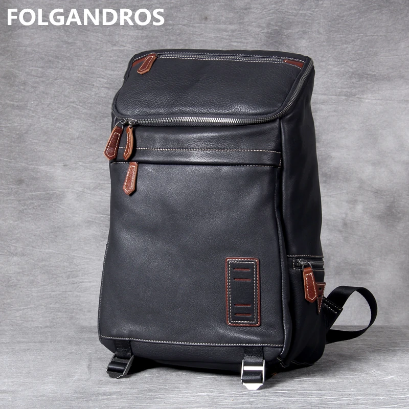 

Brand Original Handmade Backpack High Quality Genuine Leather Business Laptop Computer Backpack Male Soft Cowhide Shoulder Bag