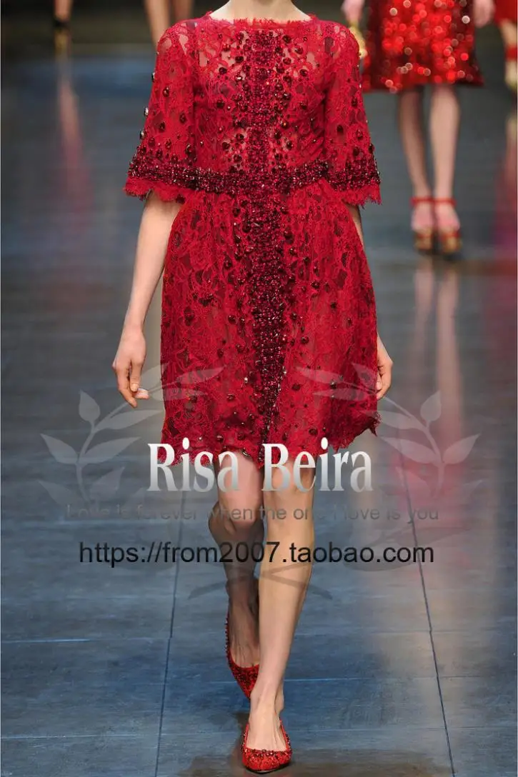 

free shipping 2016 new fashion vestidos formales red lace crystal short elegant Star Style evening party gowns Celebrity Dresses