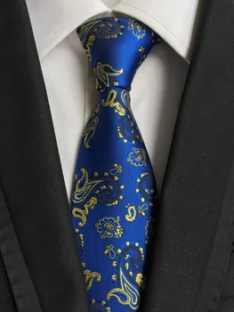 

8cm New Style Tie Gentlemen Traditional Necktie Blue with Fashion Paisley