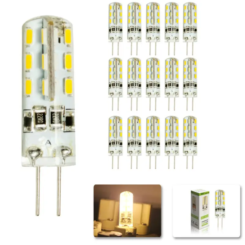 

15 pcs/lot G4 DC12V 3W LED Bulb 24leds SMD 3014 Led Corn Lamp for Crystal Lamp LED Spotlight Bulbs Warm Cold White