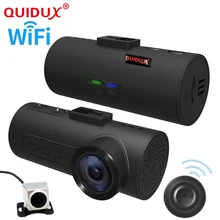 QUIDUX 2017 wifi GPS OBD ADAS Car DVR Car Camera Dash Cam Wireless Dual lens Video Recorder Dual Camera 1080P Full HD 165 Degree