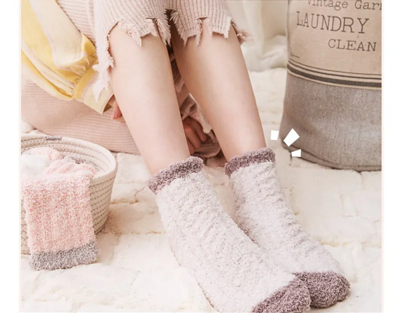 Jeseca/осенне-зимние плотные теплые носки для женщин; милые носки для девочек в японском стиле Kawaii; женская домашняя одежда; домашние носки