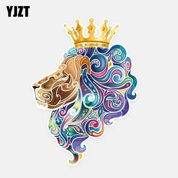 

YJZT 12.5CM*17.5CM Beautiful Lions Head Graphical PVC Animal Decal Car Sticker 5-0592