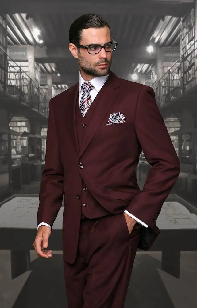 burgundy groom suit