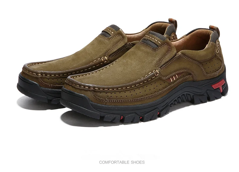 Популярная мужская Удобная Нескользящая походная обувь, первый слой из воловьей кожи, мужские дышащие походные ботинки, большие размеры 38-50