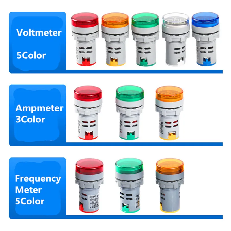 22 мм светодиодный цифровой дисплей вольтметр Индикатор напряжения сигнальная лампа вольтметр с подсветкой тестер комбинированный