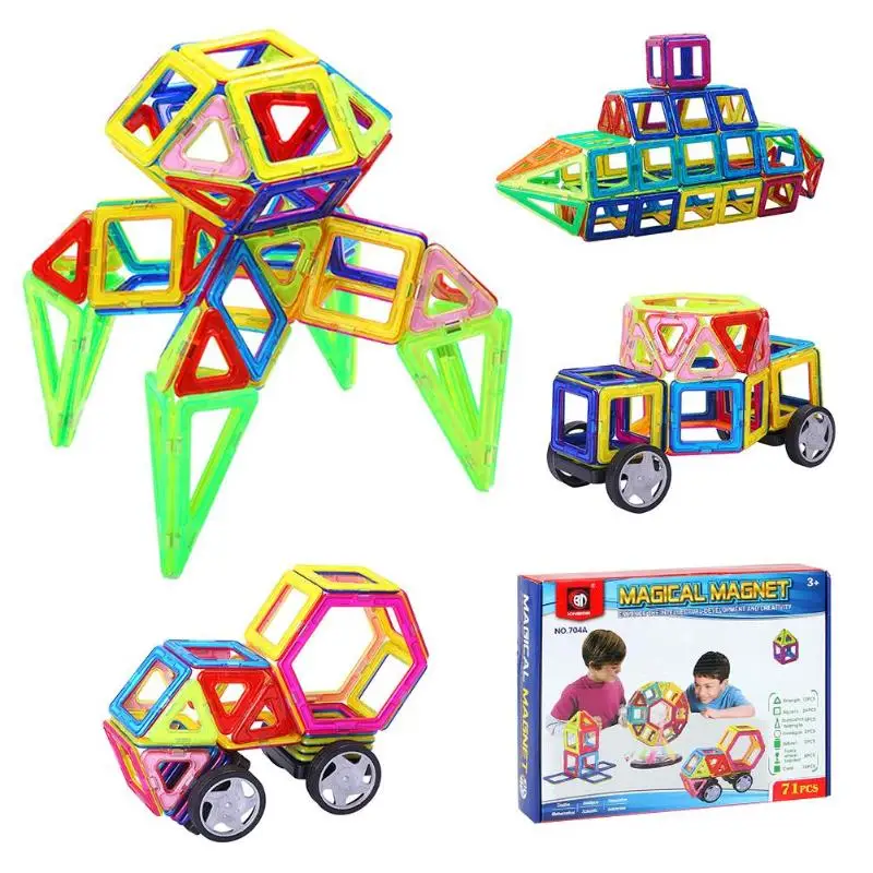 

71pcs 704A magnetic block toy building magnetic constructor Model & Building Plastic Magnetic Blocks Educational Toys For Kids