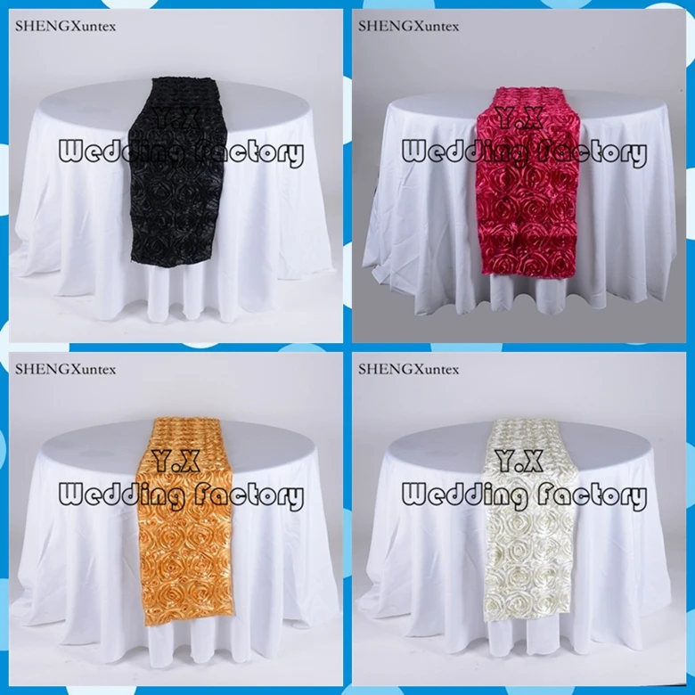 

Satin Rosette Table Runner For Wedding Decoration