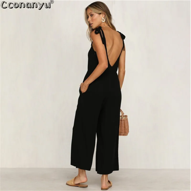 Eledobby Peto Informal para Mujer con Bolsillos Piernas Anchas Monos sin Mangas Conjunto de Ropa de Sal/ón para Mujer Mono Suelto Ropa de Oto/ño Vintage