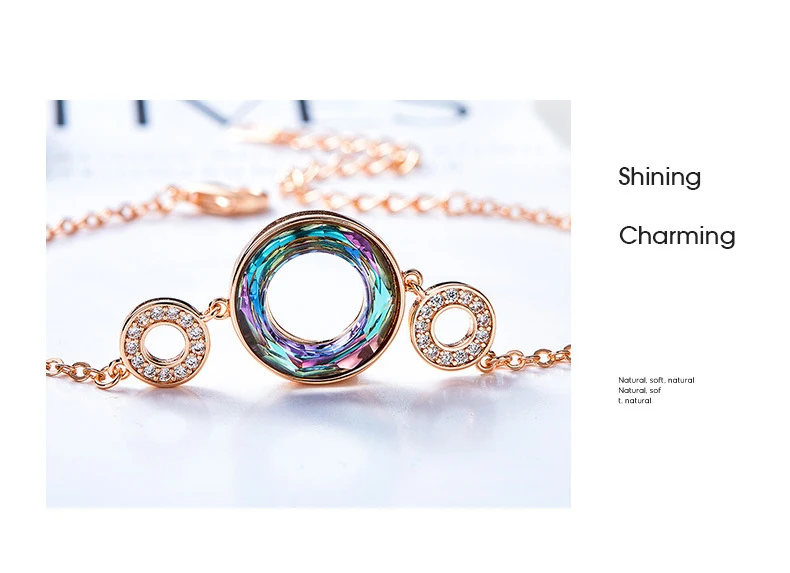Warme Farben браслеты с кристаллами Swarovski, женские корейские браслеты с цепочкой, модные ювелирные изделия