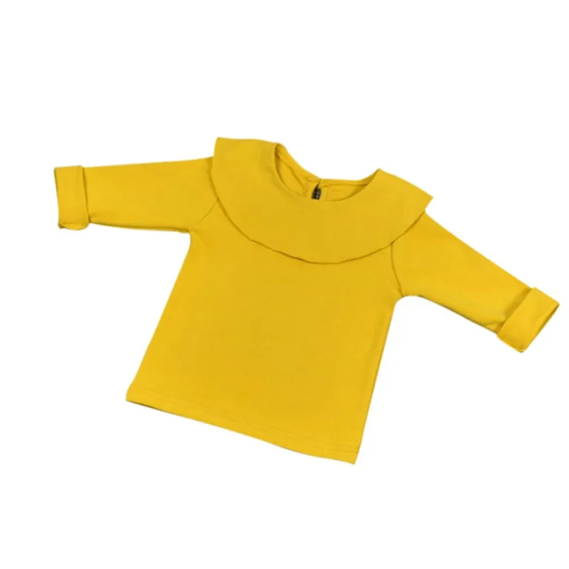Autumn Infant Kids Girl Casual shirts Basic Cotton Long Sleeve Pullover Tops