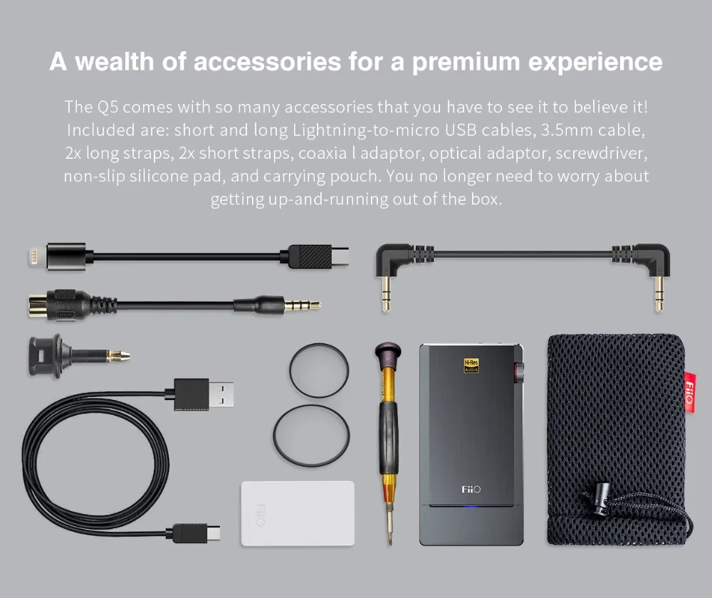 Новый портативный усилитель для наушников Fiio Q5 Bluetooth и ЦАП с высоким разрешением