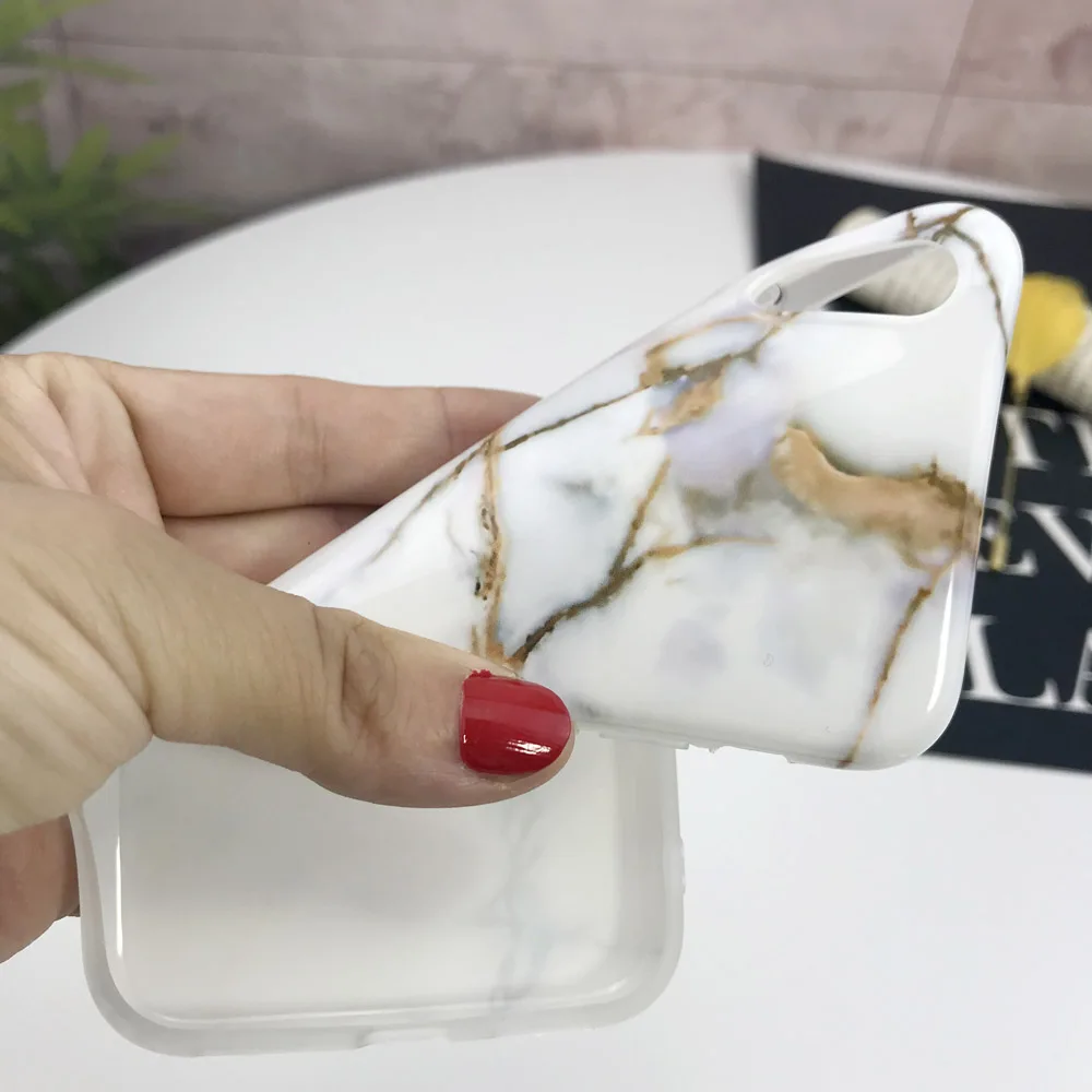 Funda de teléfono de silicona de mármol de lujo 8 para iphone 7 Plus XR funda para iphone X XS Max 6 6 S funda trasera de TPU suave Plus