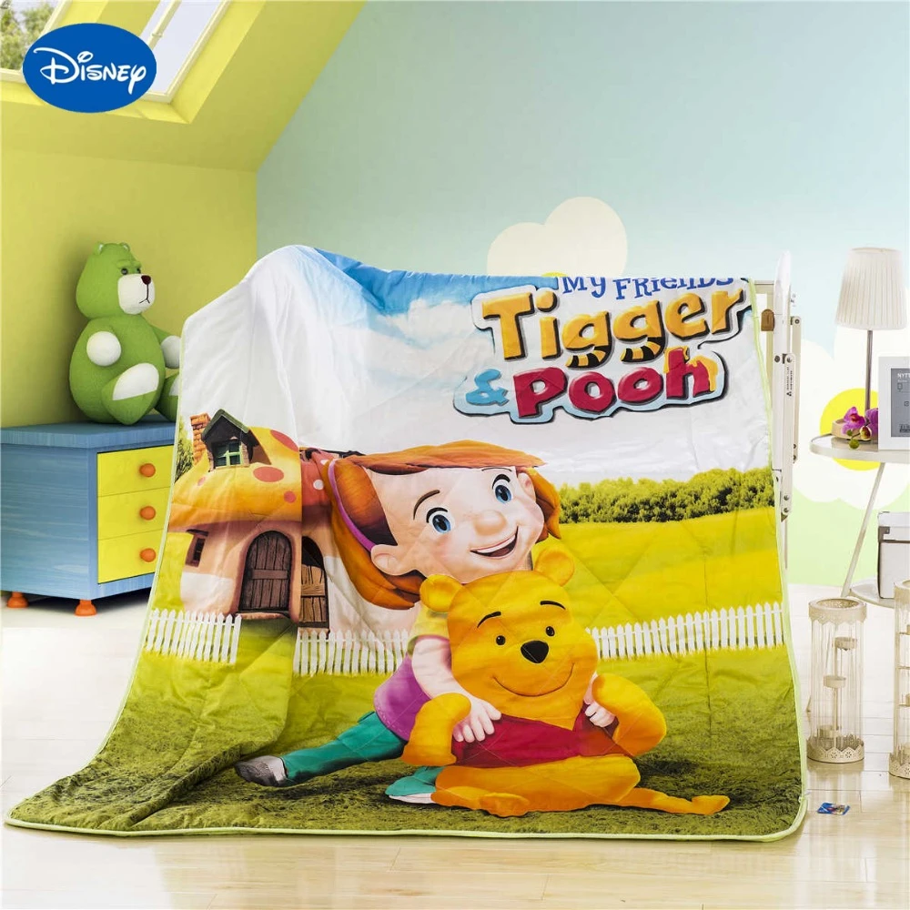Disney Cartoon Winnie The Pooh Baby Summer Quilts Comforter Boy S Bed Bedspread Bedding Single Twin Size Soft Green Color Cotton Quilt Comforter Summer Comfortersoft Comforter Aliexpress