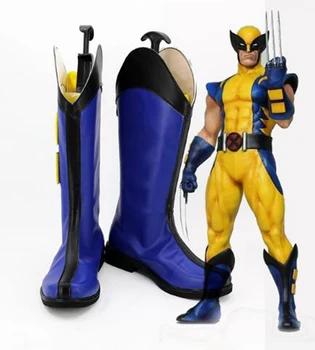 

X-Men Logan Superhero Blue Cosplay shoes Christmas Halloween Party Custom Made for Adult Men Shoes Accessories