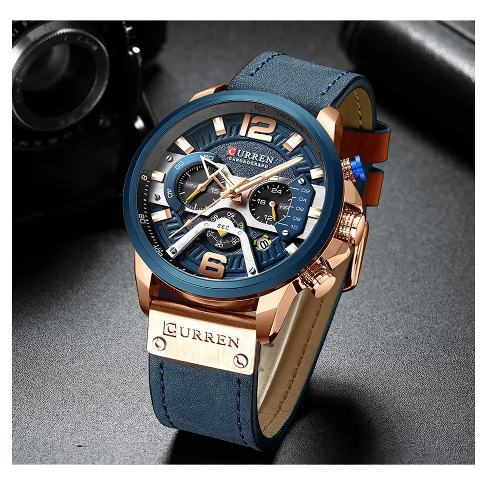 2019 New Curren Watch Men Chronograph Quartz Military Mens Watches Top Brand Luxury Waterproof Watch Reloj Hombre Zegarek Mesk