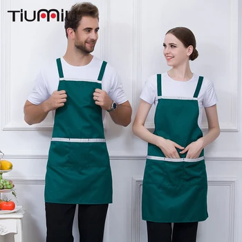 

Patchwork H Style Apron 7 Colors High Quality Unisex Kitchen Hotel Coffee Shop Bakery Chef Waiter Cleaning Work Wear Long Aprons