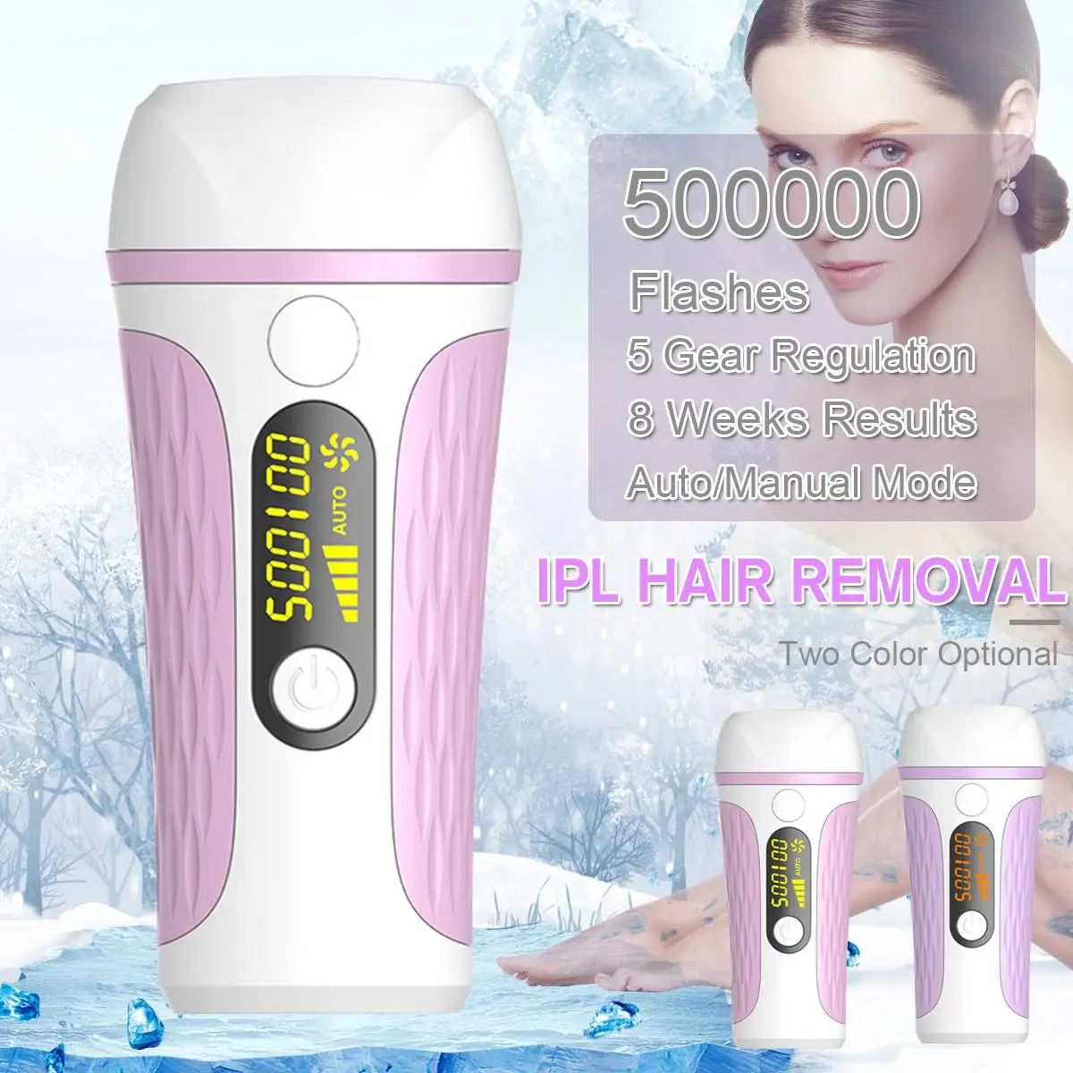 

NEW 500000 flash professional permanent IPL epilator laser hair removal LCD display epilator painless hair remover machine