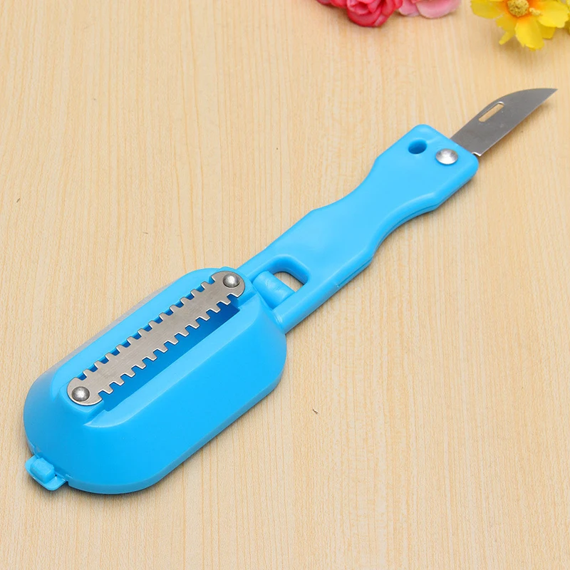 

Cleaning fish skin steel scales brush shaver Remover Cleaner Descaler Skinner Scaler fishing tools knife