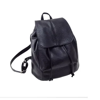 

Maison Fabre Backpack Women Rucksacks Solid School Bags for Girls black leather backpack mochilas mujer O1008#25
