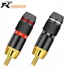 12pcs/lot RCA Plug Male Connector High Quality Gold Plated Soldering Plug Speaker Cable Wire Connector 6 Pairs Red+Black ► Photo 1/6