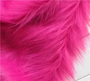 Разноцветные плюшевые игрушки Ткань Роскошные Длинные волосы искусственный мех Ткань ручная работа Сделай Сам Косплей фон меховая ткань - Цвет: fushia