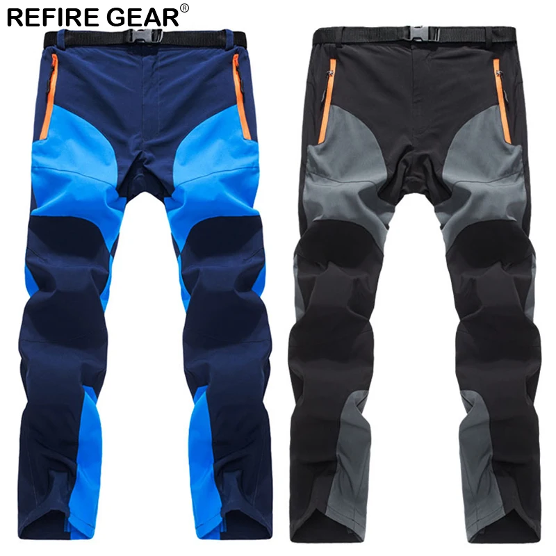 

ReFire Gear Summer Outdoor Sport Pants Men Quick Dry Waterproof Breathable Hiking Trousers Elastic Climb Trekking Camping Pants