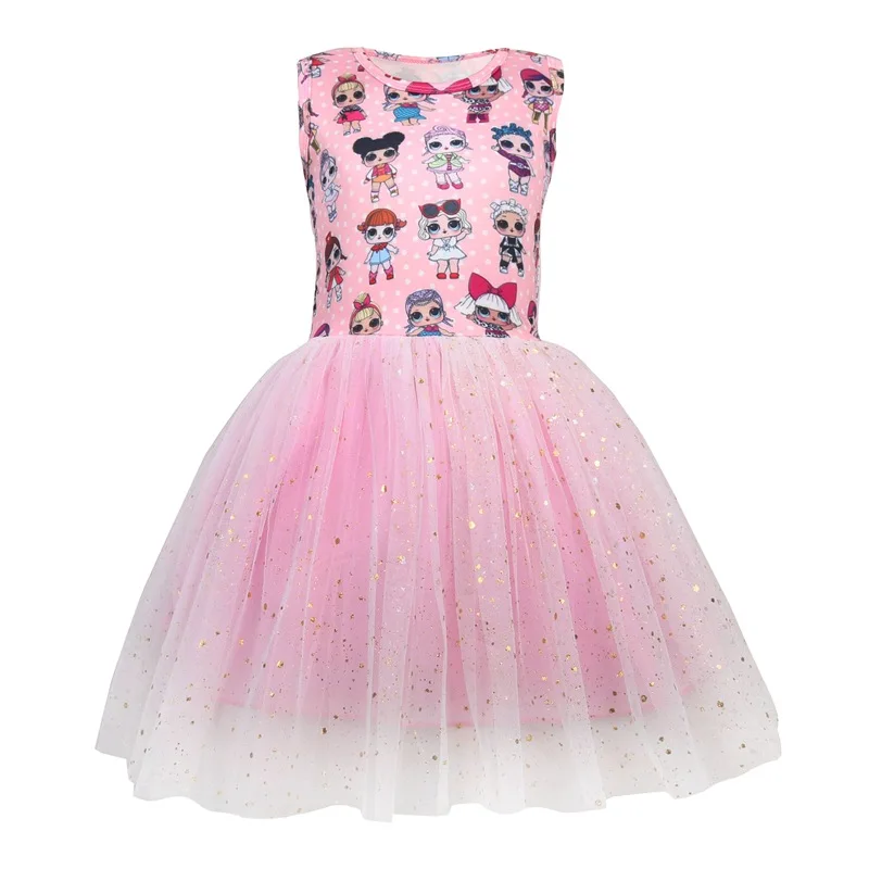 

2019 NEW Wedding Party Dress Children's Dress Vest Princess Wear Cartoon Clothing Holiday Wear Summer Tutu Dress Retail