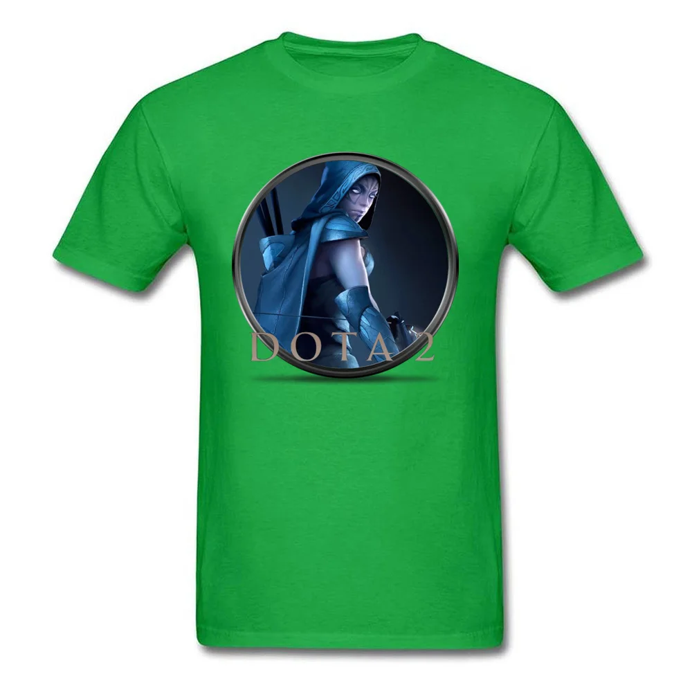 Fashion Dota 2-2 Printed On Top T-shirts O Neck 100% Cotton Man Tops T Shirt Short Sleeve Lovers Day Printed On Tshirts Dota 2-2 green