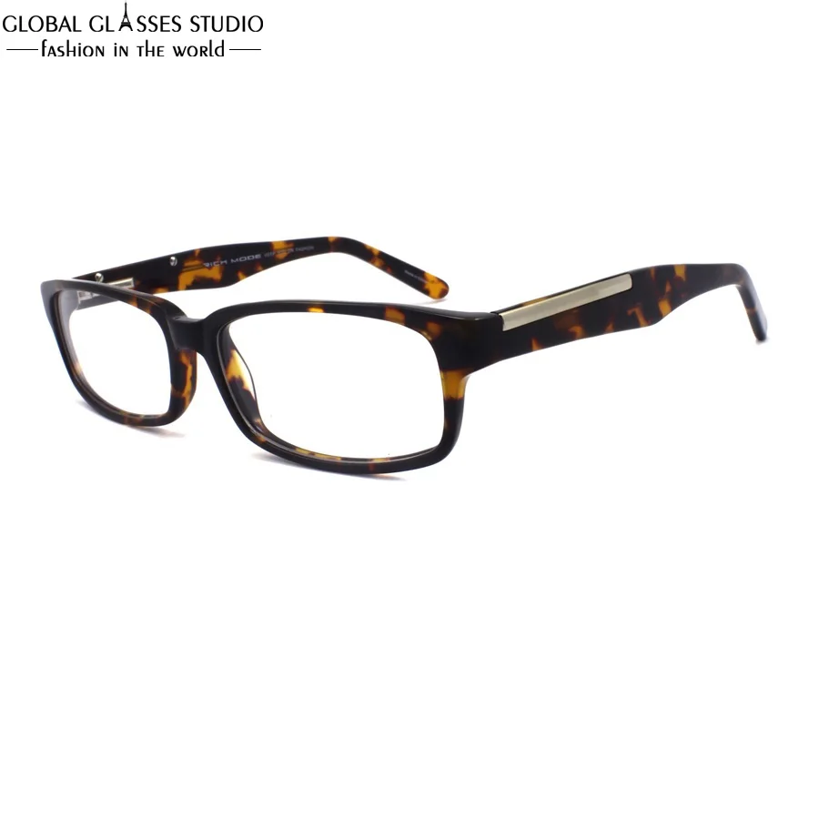 Rectangle Lens High Quality Flat Acetate Frame Wide Temple Eyeglasses
