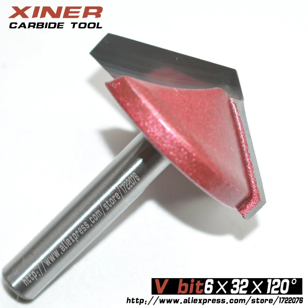 6mm*32mm*120degree,Freeshipping,CNC Solid Carbide Milling Cutter,3D V