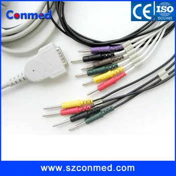 

Compatibe New Burdick EK-10 one-piece series EKG cable with 10 leadwires ECG Cable DB 15pin with CE approved