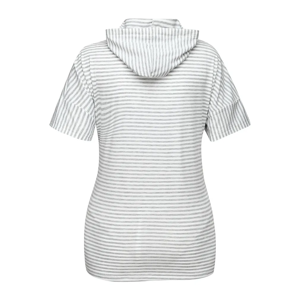Vetement femme модное нарядное Для женщин, подходит для беременных; блузы, Рубашки, Топы в полоску, с капюшоном; Одежда для беременных; блуза Топ