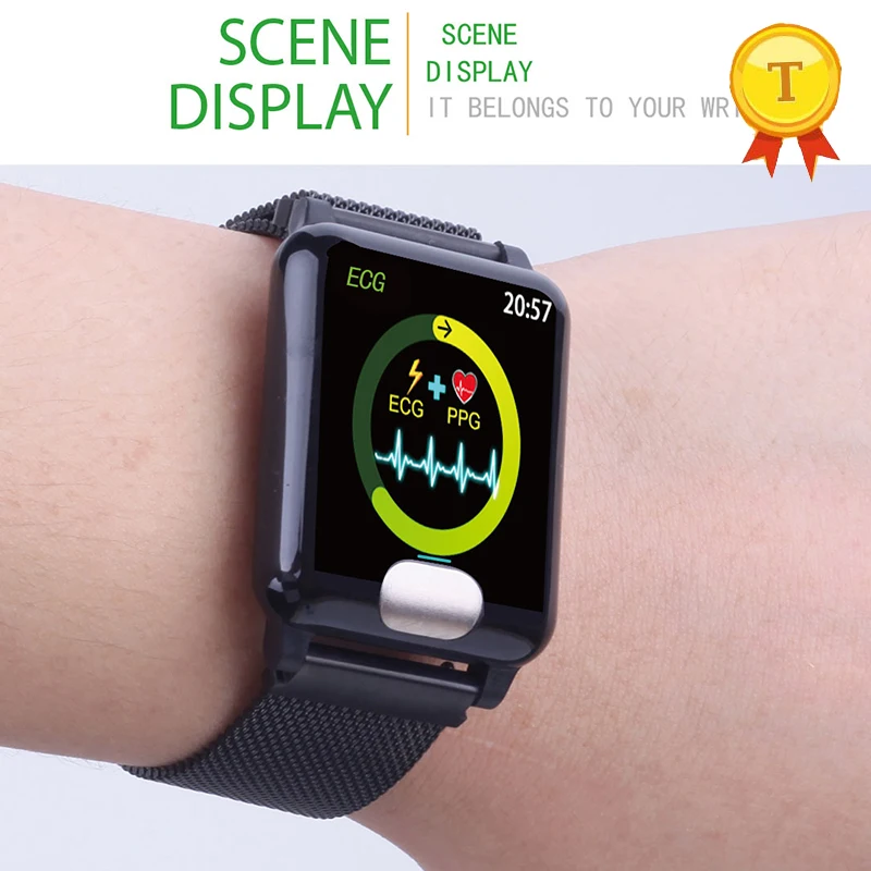 

large Color Screen Sports ecg ppg Smart Watch Heart Rate Blood Pressure Smart Bracelet Sleep Monitor Fitness Tracker wristwatch