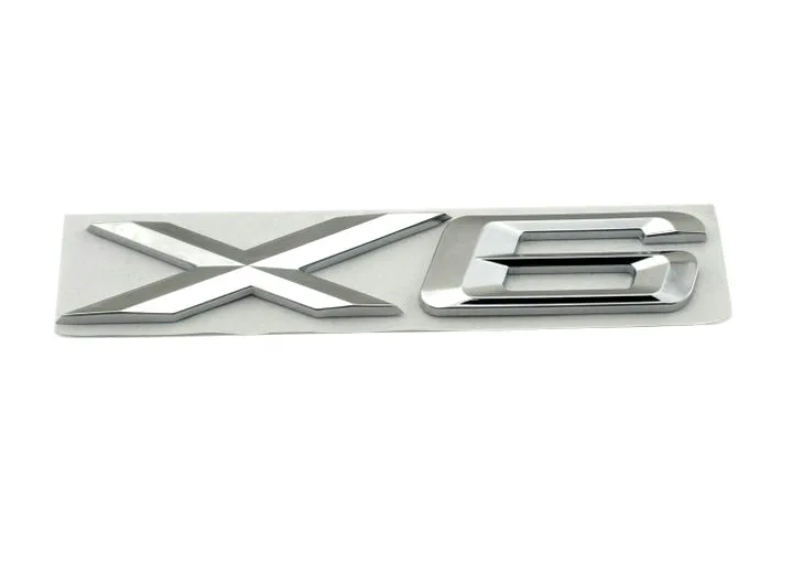 Новые 5 шт. Пластик стайлинга автомобилей X6 эмблема-наклейка для BMW X6 наклейки Стикеры X6 автомобильные аксессуары - Цвет: Серебристый