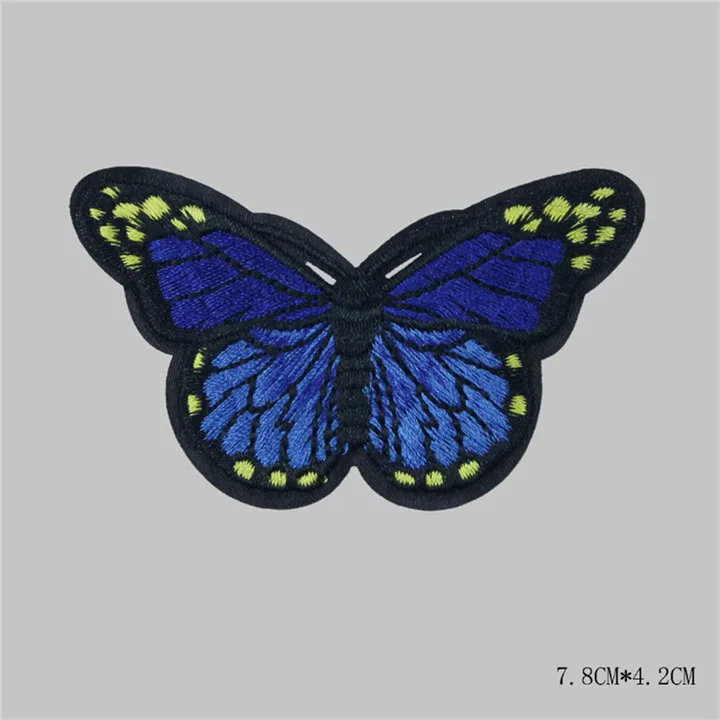 1 PF 10pcslot Colorful Butterfly Patches Appliques Embroidery Patch Thermo-stickers Stripes for Clothes Backpack Decoration TB034