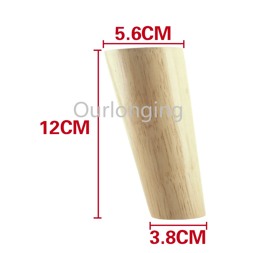 4 шт. дубовая древесина 120x56x38 мм Высота надежный Наклонный мебельная ножка с железной тарелкой диван стол Шкаф ножки с прокладками