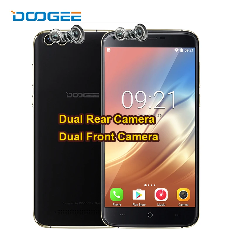 bilder für Ursprüngliche Doogee X30 5,5 zoll Smartphone Android 7.0 2 GB RAM 16 GB ROM MTK6580A Quad Core 4 Kameras 3360 mAh 3G WCDMA handy bilder für Ursprüngliche Doogee X30 5,5 zoll Smartphone Android 7.0 2 GB RAM 16 GB ROM MTK6580A Quad Core 4 Kameras 3360 mAh 3G WCDMA handy