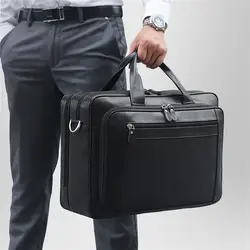 Nesitu большой черный Кофе из натуральной кожи Для мужчин Курьерские сумки Бизнес дорожные сумки 15,6 ''ноутбук Портфели портфель M7320