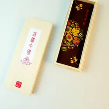 1 шт. оригинальной антикварной серии ручная роспись китайский стиль бумаги закладки пустой крафт-бумага небольшие карты деревянной подарочной коробке закладки