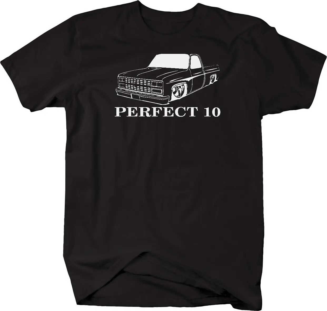 Perfect 10 Chevy C10 Fleetside 1973-87 Square body Pickup Truck Tshirt | Мужская одежда