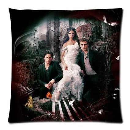 

The Vampire Diaries 33cmx33cm soft Glossy Throw Pillow Cases Cover (twin sides) Great Gift