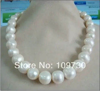 

Jewelry 002496 12-15mm natural Australian south sea white pearl necklace