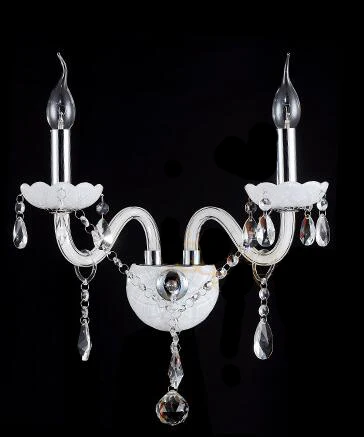 Online K9 top weiß Kristall Wand Lampe Kerze Led E14 Lampen doppel kopf Led E14 Lampen weiß 1 2  3 arme mit ohne Stoff Lampenschirm